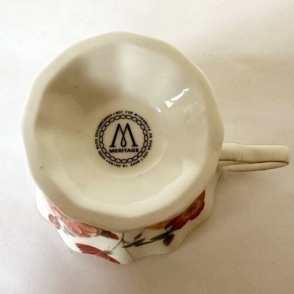 Meritage Set of 2 Coffee Mug/Tea Cups Pink Orange stoneware 19oz -3” Beautiful - Picture 9 of 10